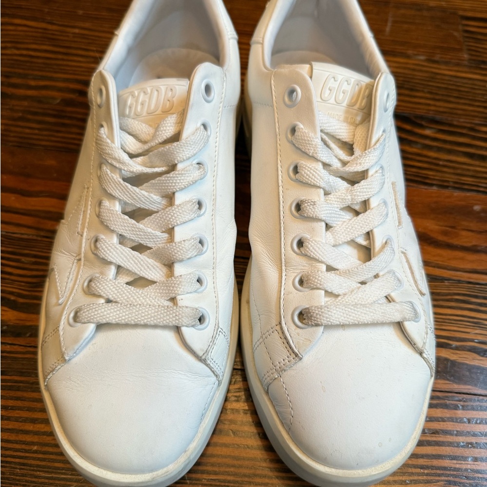 GGDB Classic White Lace-Up Sneakers